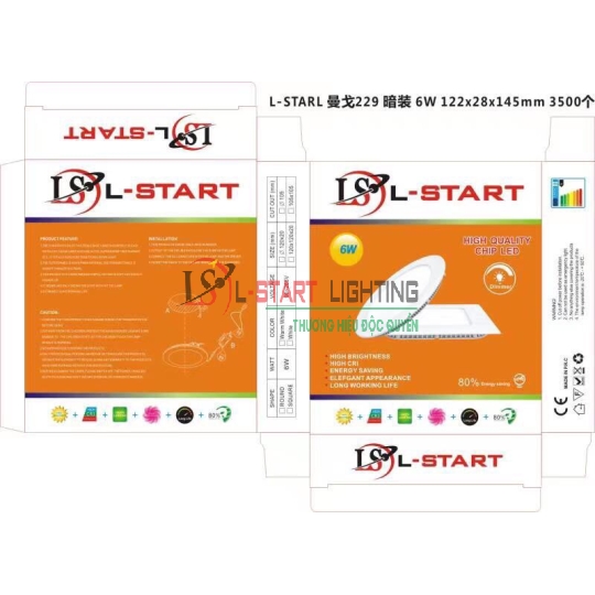 LED ÂM TRẦN LSTART VUÔNG 4W