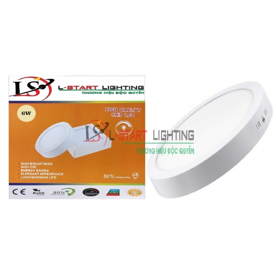 LED ỐP NỔI LSTART TRÒN 6W