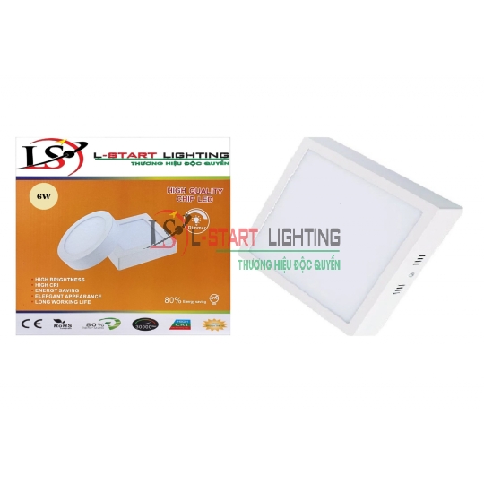 LED ỐP NỔI LSTART VUÔNG 6W